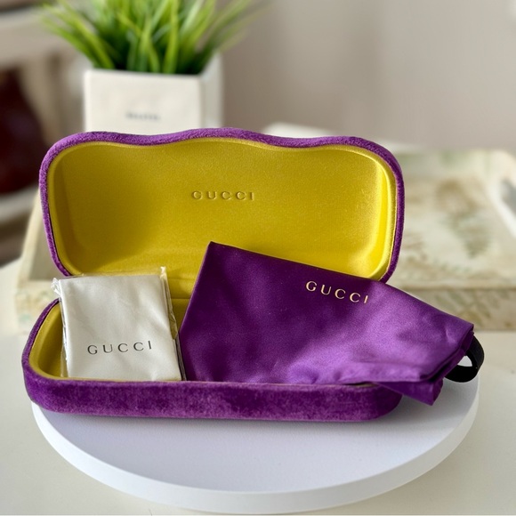 Gucci Sunglass Case - Purple w/ Pouch and Cloth - Picture 1 of 6